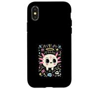 Custodia per iPhone X/XS Axolotl Teschio Kawaii Arte Gotica Pastello