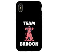 Custodia per iPhone X/XS Baboons Animals Funny Little Baby Monkey team Baboon