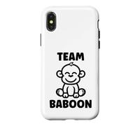 Custodia per iPhone X/XS Baboons Animals Funny Little Baby Monkey team Baboon