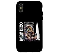 Custodia per iPhone X/XS Baby Roar Astronaut Dinosaur Dino Space Cosmic Galactic Art