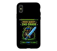 Custodia per iPhone X/XS Back to School Main Quest 2nd Grade Videogioco di seconda elementare