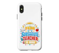 Custodia per iPhone X/XS Back To School Never Fear The Substitue Teacher Is Here