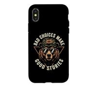 Custodia per iPhone X/XS Bad Choices Make Good Stories - Orso da campeggio