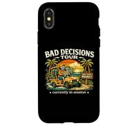 Custodia per iPhone X/XS Bad Decisions Tour: Skeleton Beach Vacation, divertente umorismo oscuro