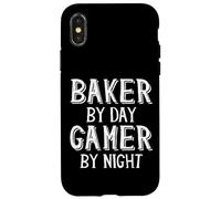 Custodia per iPhone X/XS Baker By Day Gamer By Night Funny Local Pastry Bakery Owner