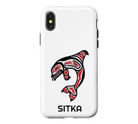 Custodia per iPhone X/XS Balena orca nativa americana dell'Alaska