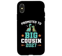 Custodia per iPhone X/XS Bambini promossi a Big Cousin 2027 Dinosaur New Baby Shower