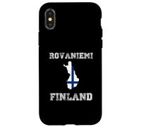 Custodia per iPhone X/XS Bandiera della Finlandia invecchiata Rovaniemi Pride