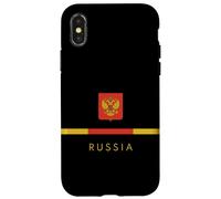 Custodia per iPhone X/XS Bandiera della Russia Stemma Logo Art Russo Citizen Souvenir