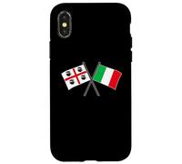Custodia per iPhone X/XS Bandiera della Sardegna Italia attraversata design orgoglio sardo italiano