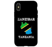 Custodia per iPhone X/XS Bandiera della Tanzania Distressed Zanzibar Pride