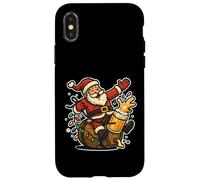 Custodia per iPhone X/XS Barile di birra Babbo Natale