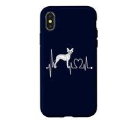Custodia per iPhone X/XS Battito cardiaco senza peli messicano ECG Pulse Xoloitzcuintli