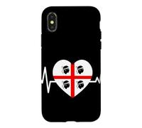 Custodia per iPhone X/XS Battito Sardo Sardegna Cuore Quattro Mori Orgoglio Sardo