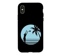 Custodia per iPhone X/XS Beachvolley sulla sabbia sotto le palme