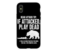 Custodia per iPhone X/XS Bear Attack Tip Se Attaccato Gioca Morto Divertente Escursionismo Umorismo