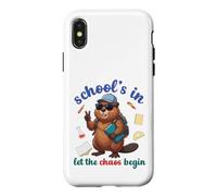 Custodia per iPhone X/XS Beaver Back To School Vibes Scuole In Let The Chaos Begin