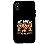 Custodia per iPhone X/XS Beaver Squad Tre Beaver Amici Divertenti Compagni di squadra