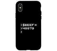 Custodia per iPhone X/XS BEEF 8-Bit Hex Code Nerd Pixel Terminal Retro