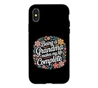 Custodia per iPhone X/XS Being A Grandma Makes My Life Complete - Citazione floreale