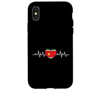 Custodia per iPhone X/XS Belle idee cadeau Coeur Drapeau de la Guadeloupe 971 gwada