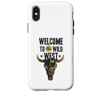Custodia per iPhone X/XS Benvenuti al Wild West Bull Skull Vintage Western Logo