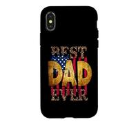 Custodia per iPhone X/XS Best Dad Ever American Flag For Men Father's Day Usa Flag