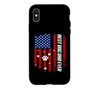 Custodia per iPhone X/XS Best Dog Dad Ever American Flag Father's Day For Dog Daddy