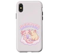 Custodia per iPhone X/XS Besties Axolotl Capybara Bubble Tea Carino Kawaii Anime Animale