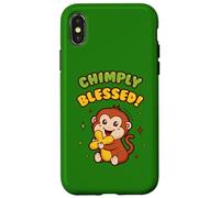 Custodia per iPhone X/XS Bible Pun Chimpily Beato Cristiano Divertente Fede Salmo 34:8