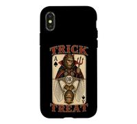 Custodia per iPhone X/XS Bigfoot Yeti Trick or Treat Devil Angel giocatore di carte da gioco