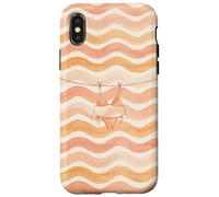 Custodia per iPhone X/XS Bikini pastello estate costiera onde righe spiaggia vibe