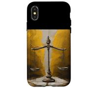 Custodia per iPhone X/XS Bilancia di giustizia Legge Astratto Grafico