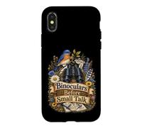 Custodia per iPhone X/XS Binoculars Before Small Talk uccelli binocolo
