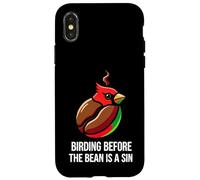 Custodia per iPhone X/XS Bird Watching Humor Birding Before The Bean Is A Sin
