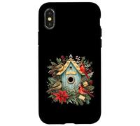 Custodia per iPhone X/XS Birdhouse Cardinal Winter Birds Lover - Birdwatcher natalizio