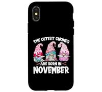 Custodia per iPhone X/XS Birthday Gnome Design The Cutest Gnomes Are Born In November