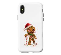 Custodia per iPhone X/XS Biscotto di Natale Horror di Natale Zombie Pan di Zenzero