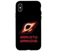 Custodia per iPhone X/XS Black Holes Gravity Warning Maglietta Fun Space Physics