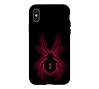 Custodia per iPhone X/XS Black le Widow Spider Silhouette Red Clessidra Grafica