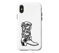 Custodia per iPhone X/XS Blame It All On My Roots Country Boot Nero