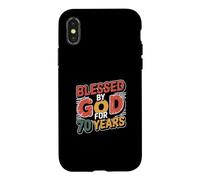 Custodia per iPhone X/XS Blessed By God For 70 Years