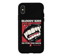 Custodia per iPhone X/XS Bloody Kiss Vampire Fangs Goth Horror Dark Romance Estetica