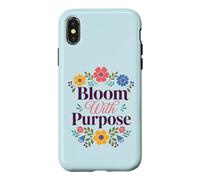 Custodia per iPhone X/XS Bloom With Purpose Inspirational Floral Citazione