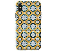 Custodia per iPhone X/XS Blu Bianco Giallo Portogallo Lisbona Tile Pattern