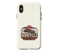 Custodia per iPhone X/XS Bonneville Salt Flats Utah Speed History Design invecchiato