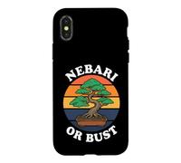 Custodia per iPhone X/XS Bonsai Tree Nebari Or Bust Vintage Sunset Gardening