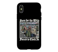 Custodia per iPhone X/XS Born for the Wild Forced to Clock In - Workaholic Camper