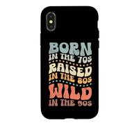 Custodia per iPhone X/XS Born In The 70s - Raised In The 80s - Wild In The 90s