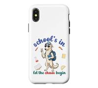 Custodia per iPhone X/XS Borzoi Dog Back School Vibes Scuole In Let The Chaos Begin